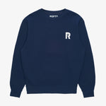 R-LOGO FLEECE CREW-NVY/WHT