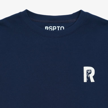 R-LOGO FLEECE CREW-NVY/WHT