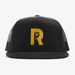 R-LOGO TRUCKER HAT-BLK/GOLD
