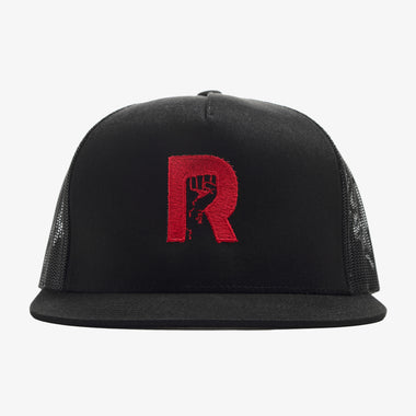 R-LOGO TRUCKER HAT-BLK/RED